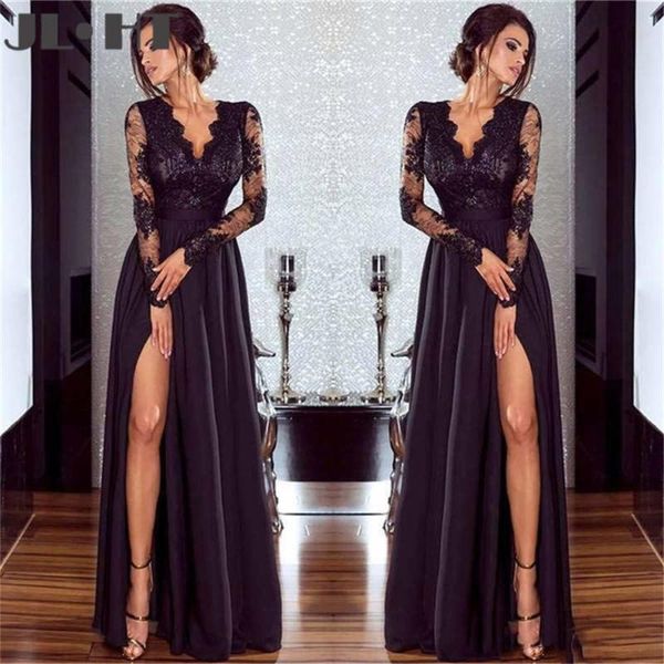 evening dresses gorgeous long a-line v-neck appliques full sleeves side split prom dress custom made for woman, Black;red
evening dresses gorgeous long a-line v-neck appliques full sleeves side split prom dress custom made for woman, Black;red