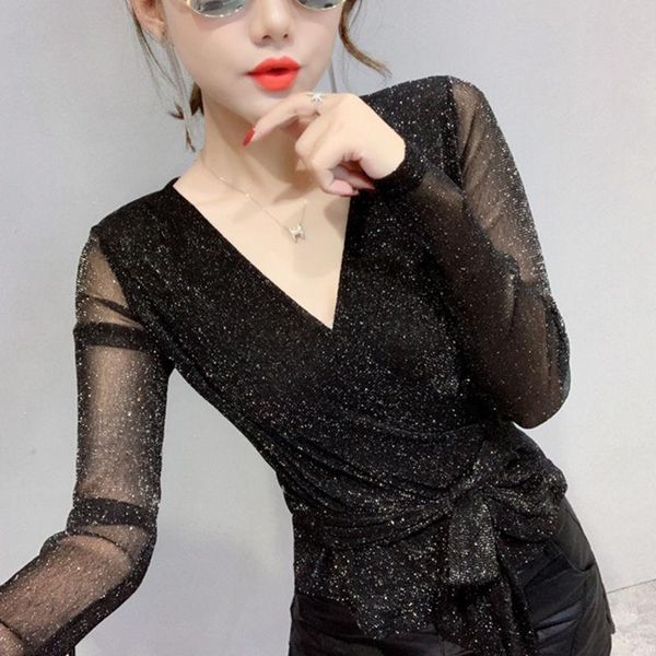 women's t-shirt 2021 autumn winter women cross v-neck slim mesh tees female fashion bright silk lace up bow all-match t shirt a207, White
women's t-shirt 2021 autumn winter women cross v-neck slim mesh tees female fashion bright silk lace up bow all-match t shirt a207, White