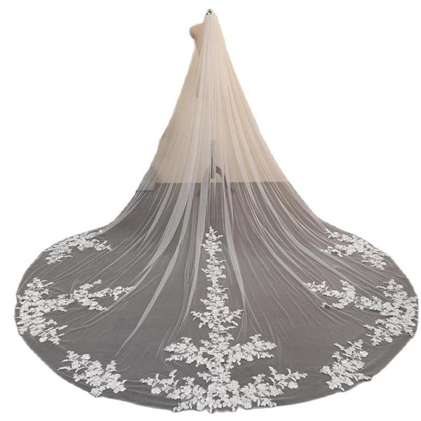 bridal veils pretty cathedral length wedding with lace appliques veil vestido de noiva longo custom made, Black
bridal veils pretty cathedral length wedding with lace appliques veil vestido de noiva longo custom made, Black