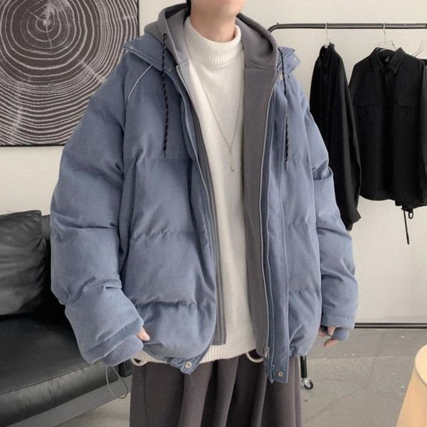 down & parkas winter jacket men's warm fashion casual fake two-piece reflective parka men wild loose korean short coat mens clothes m-x, Black 
down & parkas winter jacket men's warm fashion casual fake two-piece reflective parka men wild loose korean short coat mens clothes m-x, Black