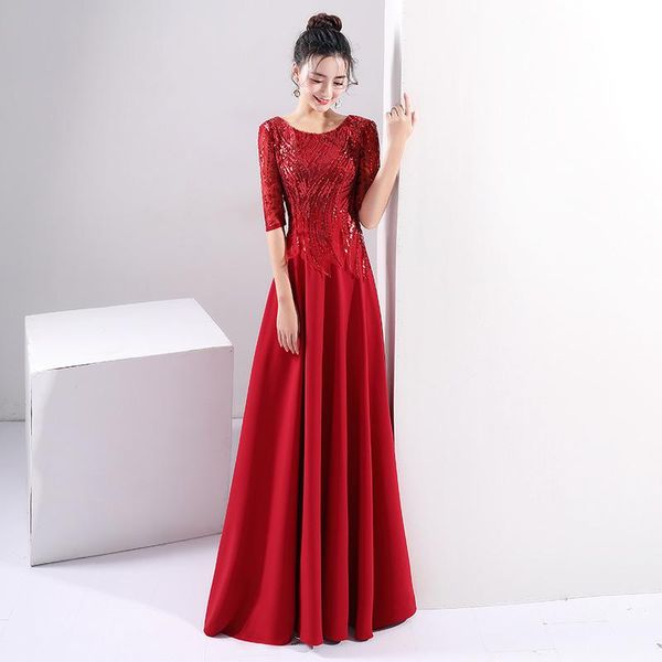 ethnic clothing bling sequins qipao garment sleeves o-neck cheongsam exquisite pleated evening party dress gown burgundy zipper vestido, Red
ethnic clothing bling sequins qipao garment sleeves o-neck cheongsam exquisite pleated evening party dress gown burgundy zipper vestido, Red