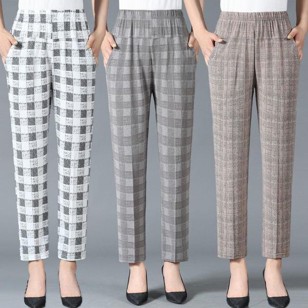 women's pants & capris middle-aged women plaid casual loose high waist large size 5xl spring summer autumn baggy trousers pantalon femm, Black;white
women's pants & capris middle-aged women plaid casual loose high waist large size 5xl spring summer autumn baggy trousers pantalon femm, Black;white