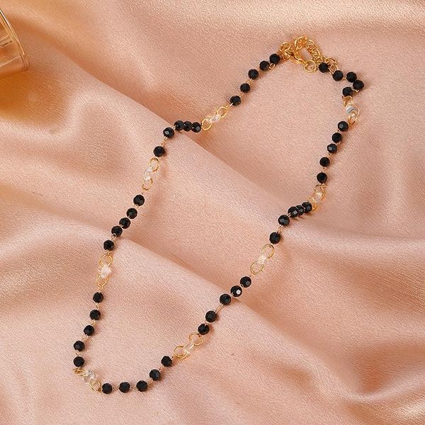 pendant necklaces retro black crystal beads chain necklace gold color alloy clavicle for women choker collar statement jewelry, Silver
pendant necklaces retro black crystal beads chain necklace gold color alloy clavicle for women choker collar statement jewelry, Silver