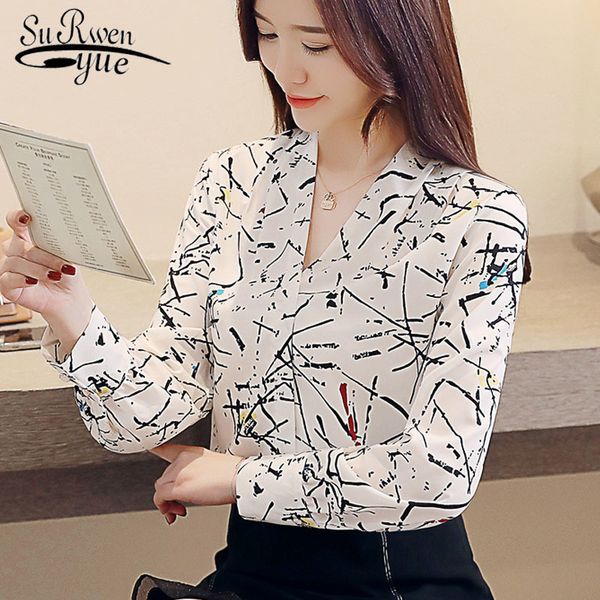 spring fashion women shirts printing s and blouse v-neck chiffon long sleeve female blusas 2217 50 210521, White
spring fashion women shirts printing s and blouse v-neck chiffon long sleeve female blusas 2217 50 210521, White