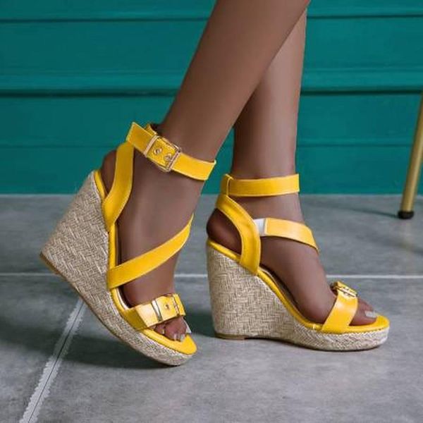 spring and summer style fashion open toe women's shoes wedge thick bottom outdoor sandals yellow plus size 34-46, Black
spring and summer style fashion open toe women's shoes wedge thick bottom outdoor sandals yellow plus size 34-46, Black