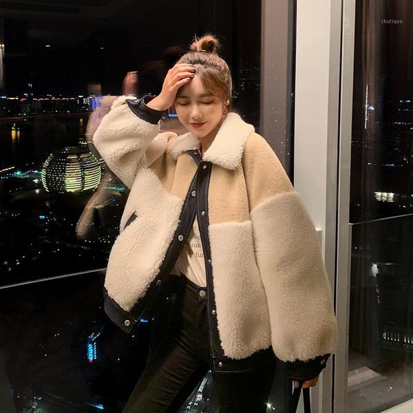 women's wool & blends 2021 winter temperament fashion fur one-piece short versatile thickened cashmere loose coat, Black
women's wool & blends 2021 winter temperament fashion fur one-piece short versatile thickened cashmere loose coat, Black