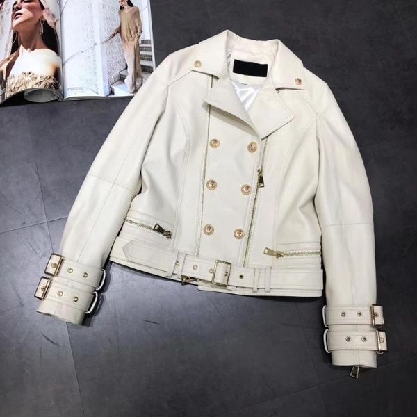 women's leather & faux maylofuer white genuine jacket women coat locomotive jackets for spring winter long sleeves with belt double-bre, Black
women's leather & faux maylofuer white genuine jacket women coat locomotive jackets for spring winter long sleeves with belt double-bre, Black