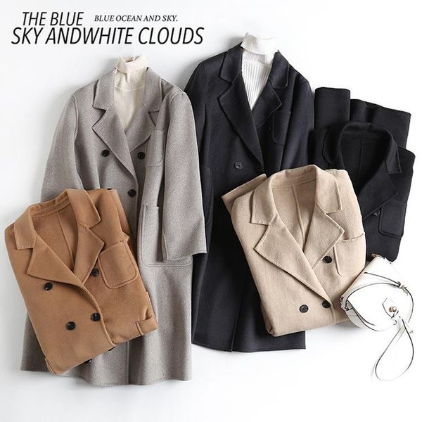women's wool & blends 2022 winter elegant solid long real warm coat women trenchcoat loose pocket jacket korea chic stylish autumn, Black
women's wool & blends 2022 winter elegant solid long real warm coat women trenchcoat loose pocket jacket korea chic stylish autumn, Black
