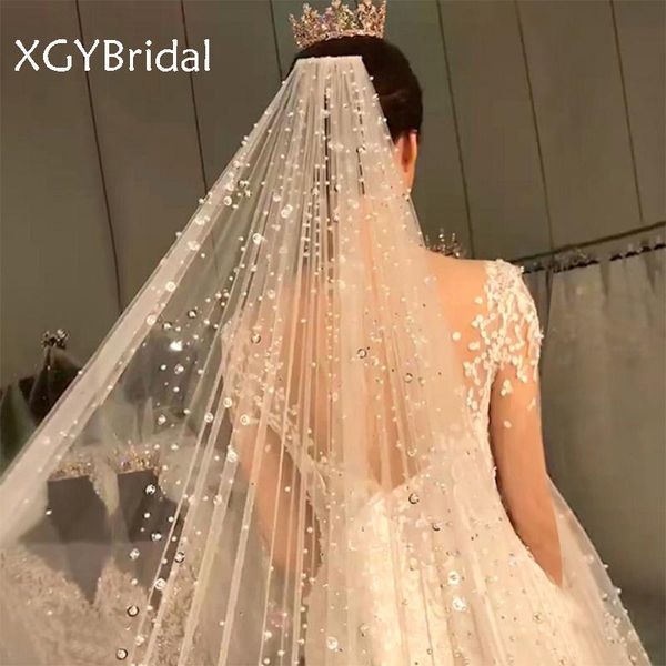 bridal veils arrival veil long luxury one layer lace edge diamond beaded champagne cathedral with comb tulle for bride, Black
bridal veils arrival veil long luxury one layer lace edge diamond beaded champagne cathedral with comb tulle for bride, Black