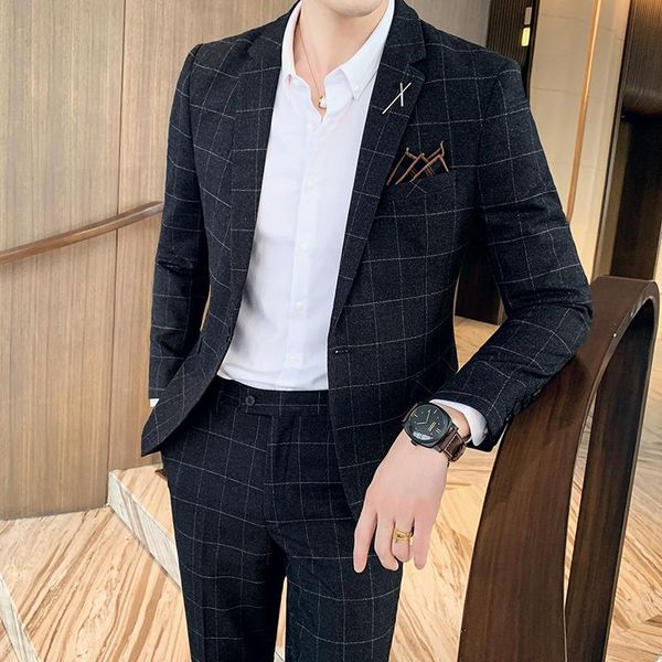 men's suits & blazers ( jacket + pants ) high-end formal business social office mens slim suit 2pces set stripes plaid groom wedding dr, White;black
men's suits & blazers ( jacket + pants ) high-end formal business social office mens slim suit 2pces set stripes plaid groom wedding dr, White;black