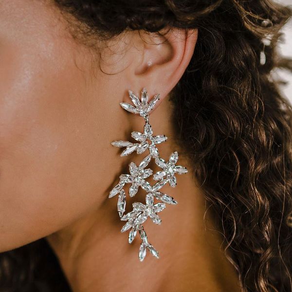 earrings & necklace glaming elegant flower shape cubic zirconia dangle earring for women zircon drop bridal wedding jewelry, Silver
earrings & necklace glaming elegant flower shape cubic zirconia dangle earring for women zircon drop bridal wedding jewelry, Silver