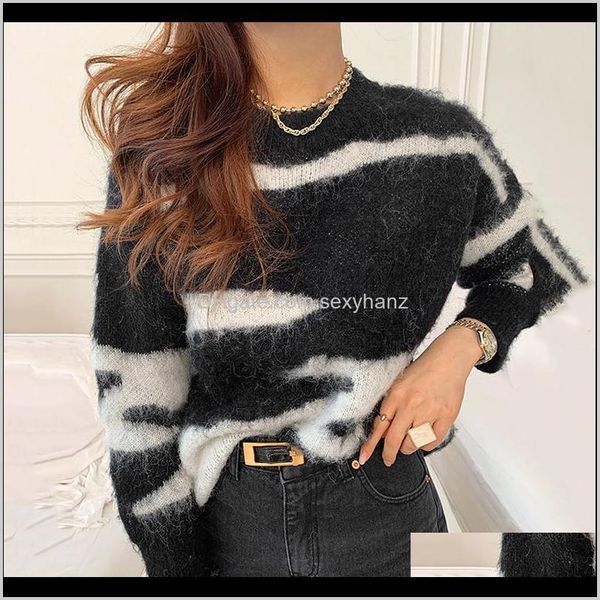 sweaters womens clothing apparel drop delivery 2021 korea chic autumn winter round neck black and white color matching hair warmth loose lon, White;black
sweaters womens clothing apparel drop delivery 2021 korea chic autumn winter round neck black and white color matching hair warmth loose lon, White;black