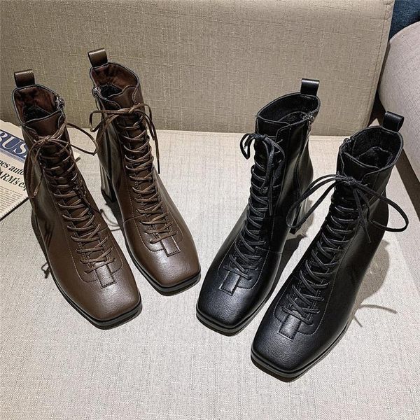 boots women winter warm plush block 7cm high heels female fetish lace up retro booties ankle lady chunky square toe shoes, Black
boots women winter warm plush block 7cm high heels female fetish lace up retro booties ankle lady chunky square toe shoes, Black