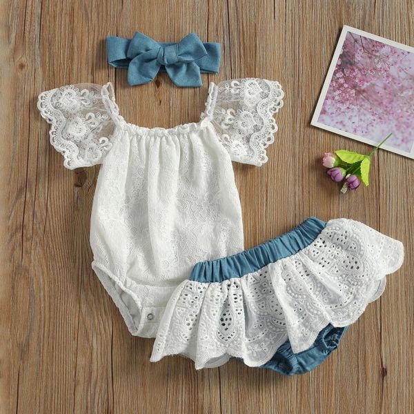 three piece baby girls clothes 2021 summer fresh lace boat neck romper and ruffles short pants + headband clothing set sets, White
three piece baby girls clothes 2021 summer fresh lace boat neck romper and ruffles short pants + headband clothing set sets, White
