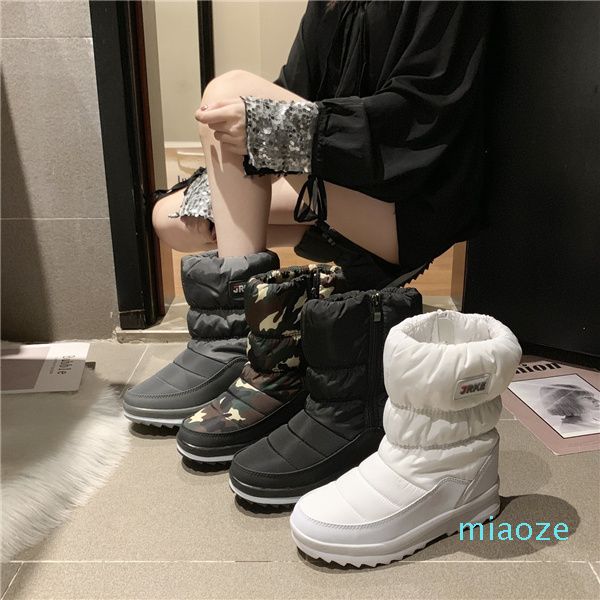 snow boots winter new round toe thick bottom plus velvet thickening fashion side zipper mid-tube casual women's boots, Black
snow boots winter new round toe thick bottom plus velvet thickening fashion side zipper mid-tube casual women's boots, Black