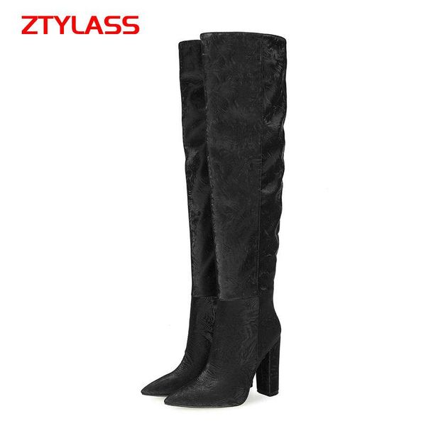 boots big size women 34-45 fashion slip on silk pointed toe knee high ladies square heel autumn winter thigh, Black
boots big size women 34-45 fashion slip on silk pointed toe knee high ladies square heel autumn winter thigh, Black