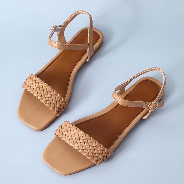 sandals spring and summer square toe hollow fashion flat woven buckle large size 36-42 female, Black
sandals spring and summer square toe hollow fashion flat woven buckle large size 36-42 female, Black