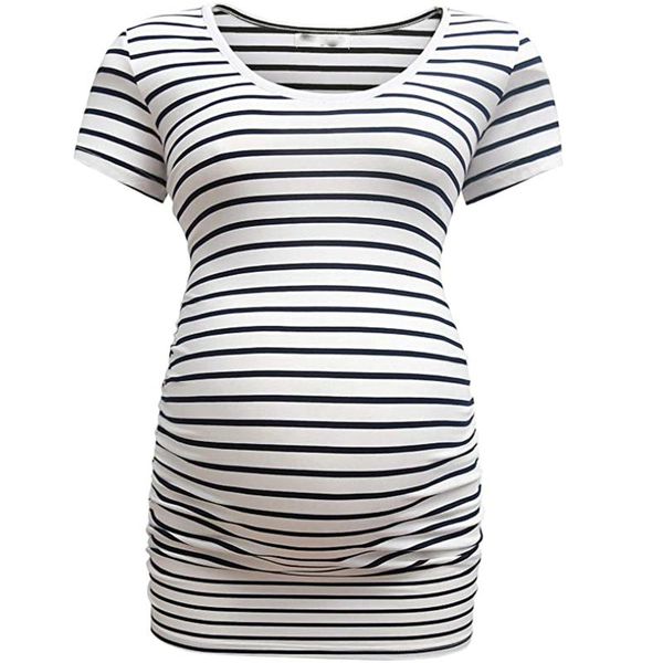 women maternity dress stripe print summer short sleeve pregnancy clothes casual pregnant woman dresses wear, White
women maternity dress stripe print summer short sleeve pregnancy clothes casual pregnant woman dresses wear, White