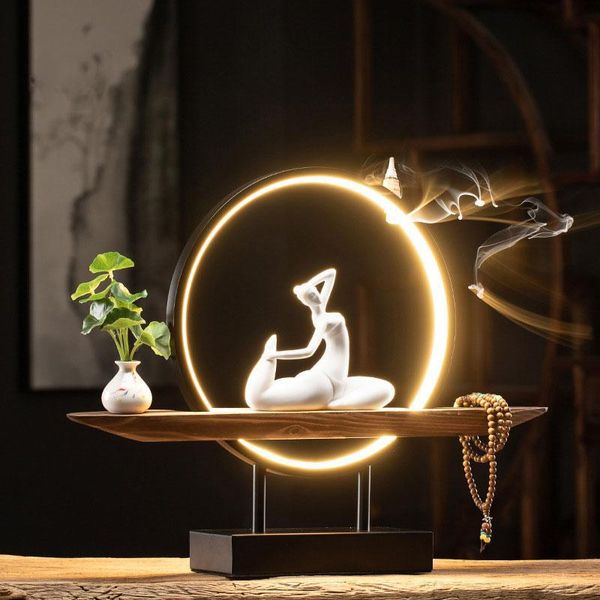 yoga girl backflow incense burner with led light smoke waterfall sticks holder home decor porcelain censer 20 pcs cones fragrance lamps
yoga girl backflow incense burner with led light smoke waterfall sticks holder home decor porcelain censer 20 pcs cones fragrance lamps