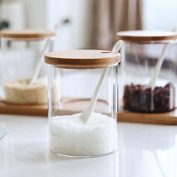 storage bottles & jars 3pcs 450ml glass seasoning jar set wooden tray spice kit cover ceramic spoon kitchen accessories salt shaker
storage bottles & jars 3pcs 450ml glass seasoning jar set wooden tray spice kit cover ceramic spoon kitchen accessories salt shaker