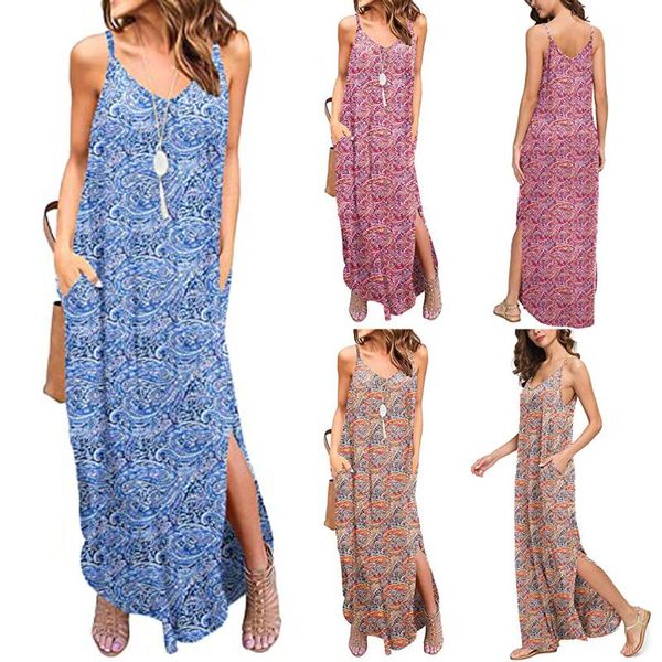 casual dresses 2021 bohemian plus size summer dress women printing long sling with slit pockets vestido de mujer, Black;gray
casual dresses 2021 bohemian plus size summer dress women printing long sling with slit pockets vestido de mujer, Black;gray