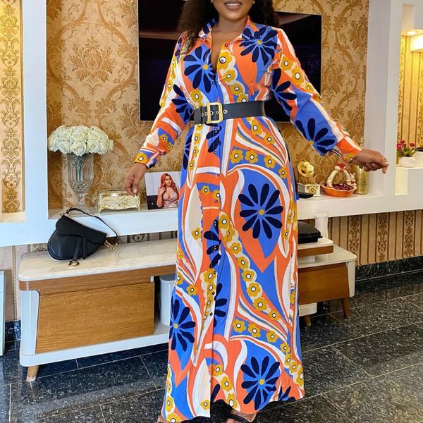 women fashion printed shirt dresses with waist belt long sleeves turn down collar african female vestidos plus size xl robes 210416, Black;gray
women fashion printed shirt dresses with waist belt long sleeves turn down collar african female vestidos plus size xl robes 210416, Black;gray