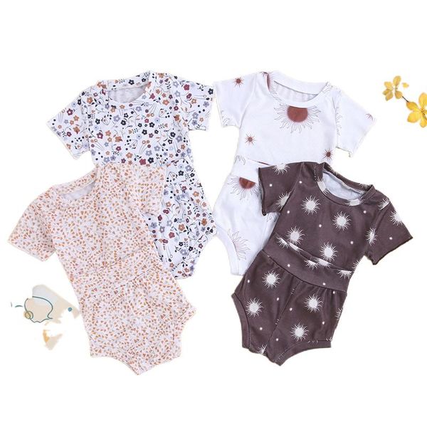clothing sets 0-24m toddler girl boy summer outfit sun/flower/heart print short sleeves t-shirt elastic pantie, White 
clothing sets 0-24m toddler girl boy summer outfit sun/flower/heart print short sleeves t-shirt elastic pantie, White