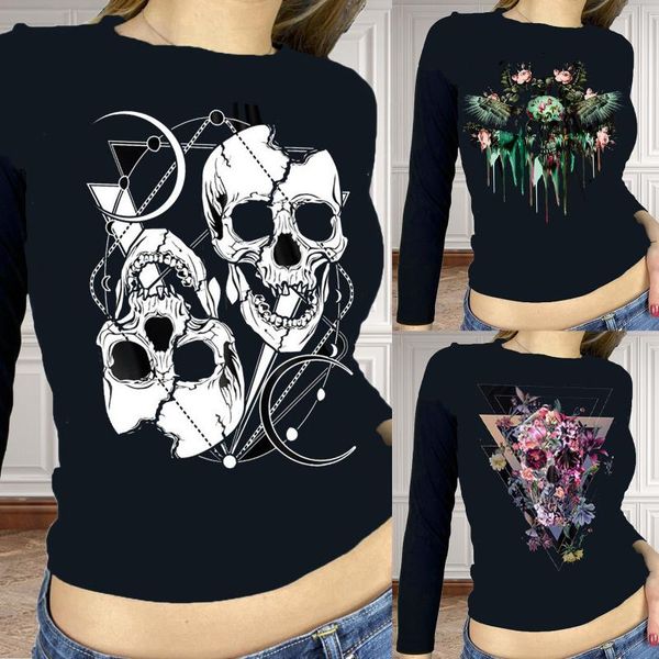 women's blouses & shirts halloween skull printed o neck slim short blouse autumn women long sleeve blusas pullover femme roupas feminin, White
women's blouses & shirts halloween skull printed o neck slim short blouse autumn women long sleeve blusas pullover femme roupas feminin, White