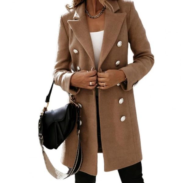 women's wool & blends women 's coat 2021 spring and autumn youth korean style solid color lapel long sleeve button mid-length wool, Black
women's wool & blends women 's coat 2021 spring and autumn youth korean style solid color lapel long sleeve button mid-length wool, Black