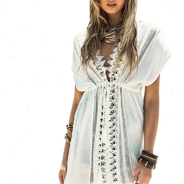 beach women dress cover up lace coverup vestido swimsuit wear swimwear white beachwear saida de praia, Black;gray
beach women dress cover up lace coverup vestido swimsuit wear swimwear white beachwear saida de praia, Black;gray