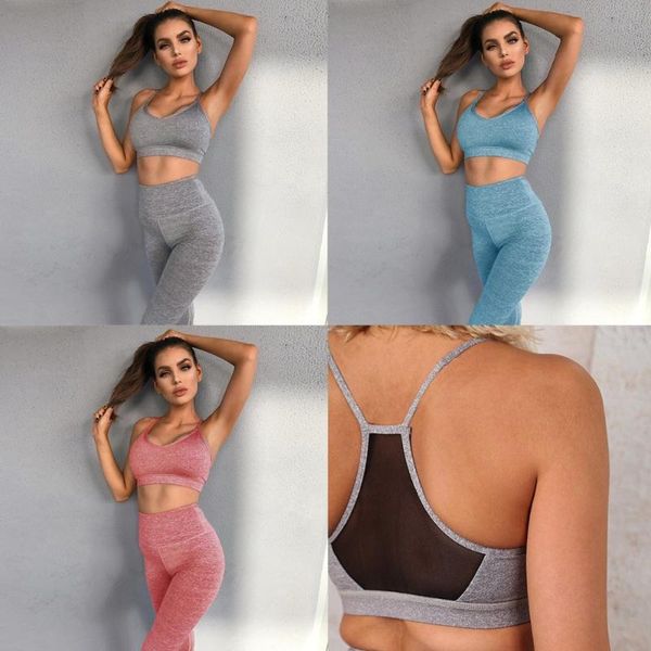 women solid color fitness clothing suit two piece sportswear vest pants suits crop skinny mesh legging tracksuit women's, White
women solid color fitness clothing suit two piece sportswear vest pants suits crop skinny mesh legging tracksuit women's, White