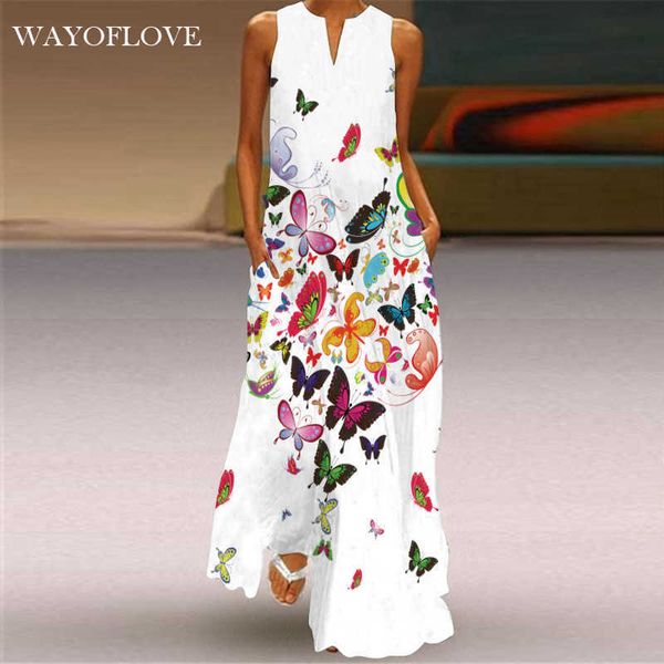 wayoflove butterfly printed white dress casual plus size long dresses summer woman sleeveless girls beach maxi dress women 210602, Black;gray
wayoflove butterfly printed white dress casual plus size long dresses summer woman sleeveless girls beach maxi dress women 210602, Black;gray