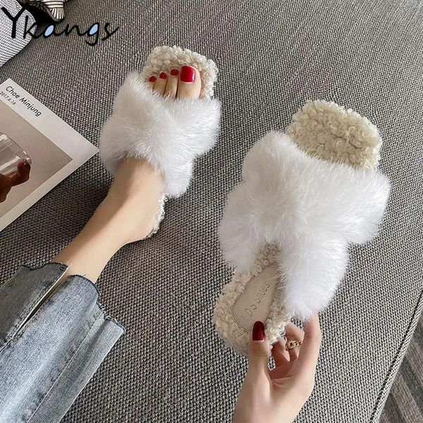 slippers winter warm fur women's fashion fluffy plush non-slip flat korean style all-match ladies, Black
slippers winter warm fur women's fashion fluffy plush non-slip flat korean style all-match ladies, Black