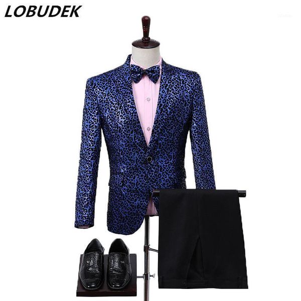 men's leopard sequin suit slim fitting stage clothing evening party performance 3-pieces set nightclub bar host singer costume suits &, White;black
men's leopard sequin suit slim fitting stage clothing evening party performance 3-pieces set nightclub bar host singer costume suits &, White;black