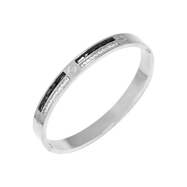 new fashion stainless steel bangle punk glossy stone geometric line design simple single row diamond love bracelet for couples hand accessor, Black
new fashion stainless steel bangle punk glossy stone geometric line design simple single row diamond love bracelet for couples hand accessor, Black