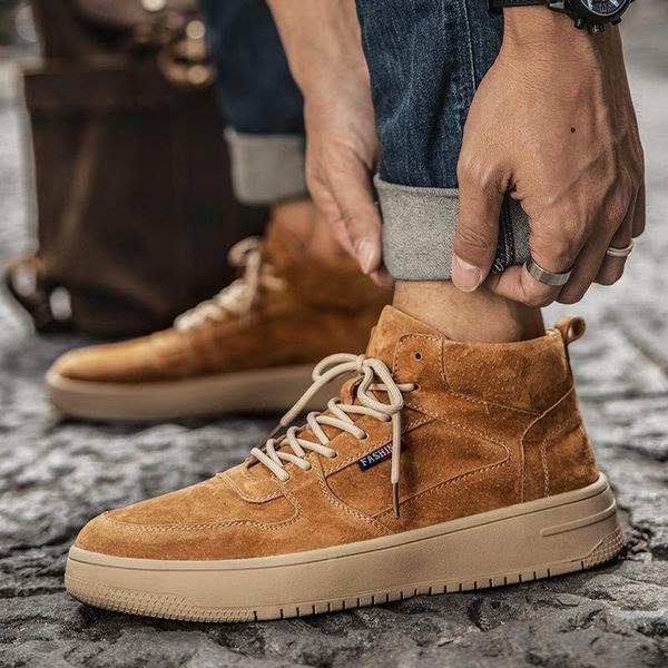 dress shoes winter plush men's sneakers high boots men korean thick soled tooling casual leather hiking, Black
dress shoes winter plush men's sneakers high boots men korean thick soled tooling casual leather hiking, Black