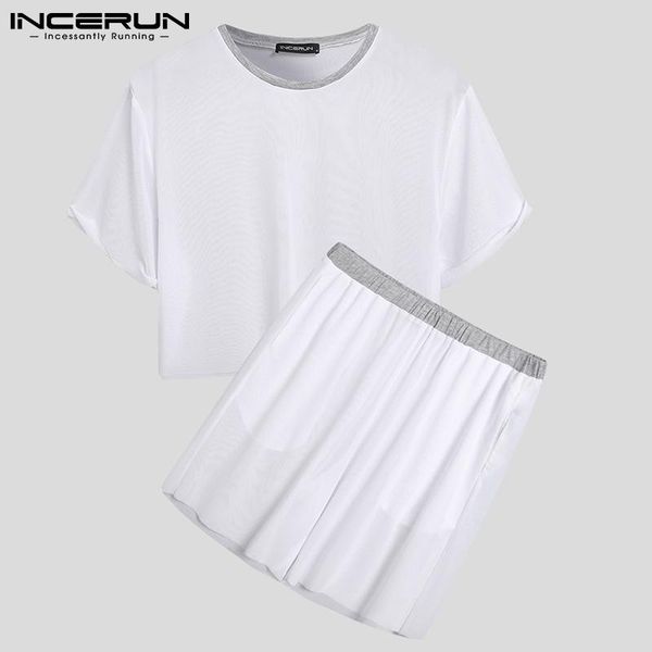 men's sleepwear men mesh sets homewear patchwork see through short sleeve crop pockets shorts cozy pajamas suits 2 pieces incerun, Black;brown
men's sleepwear men mesh sets homewear patchwork see through short sleeve crop pockets shorts cozy pajamas suits 2 pieces incerun, Black;brown