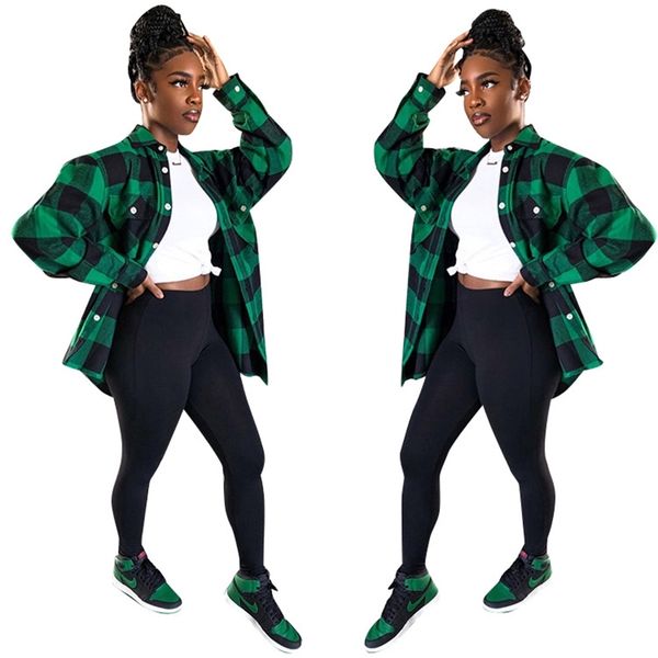 est women plaid shirts fashion autumn winter lady lapel neck long sleeve single breasted print coats streetwear party, White
est women plaid shirts fashion autumn winter lady lapel neck long sleeve single breasted print coats streetwear party, White