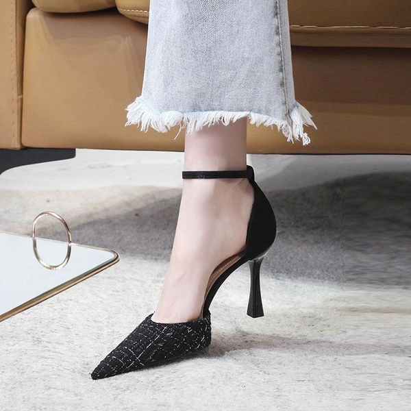 sandals hollow grid stiletto women's 2021 summer style all-match pointed banquet dress one word buckle fashion single shoes, Black
sandals hollow grid stiletto women's 2021 summer style all-match pointed banquet dress one word buckle fashion single shoes, Black