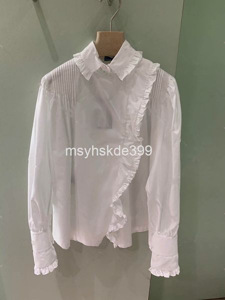 women's blouses & shirts 6135 french style small fresh 21 early spring fungus edge cotton versatile lady long sleeve shirt women's, White 
women's blouses & shirts 6135 french style small fresh 21 early spring fungus edge cotton versatile lady long sleeve shirt women's, White