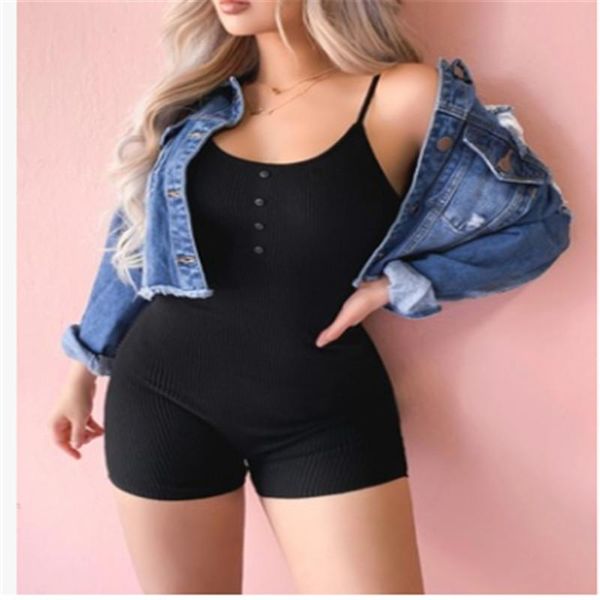women playsuits summer sleeveless fashion backless solid jumpsuit casual ladies button 2021 women's jumpsuits & rompers, Black;white
women playsuits summer sleeveless fashion backless solid jumpsuit casual ladies button 2021 women's jumpsuits & rompers, Black;white