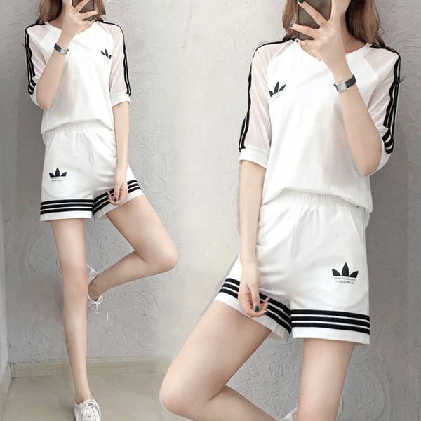 tracksuits fashion sport suit sportswear women's 2021 summer cotton loose thin short sleeve shorts casual two piece set, Gray
tracksuits fashion sport suit sportswear women's 2021 summer cotton loose thin short sleeve shorts casual two piece set, Gray