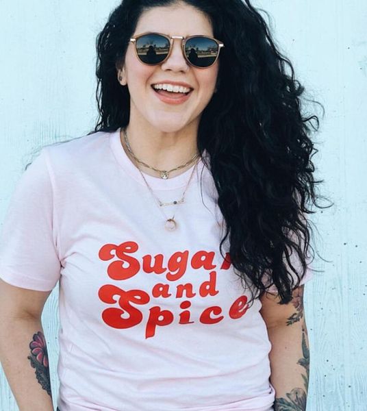 women's t-shirt round neck tshirt plus size funny short sleeved tumblr tee sugar and spice tees girls summer pink t shirt women, White
women's t-shirt round neck tshirt plus size funny short sleeved tumblr tee sugar and spice tees girls summer pink t shirt women, White