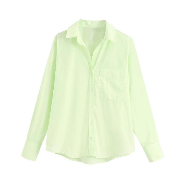 women's blouses & shirts fall 2021 lapel-breasted poplin stack wear long-sleeved loose wild fashion green shirt, White
women's blouses & shirts fall 2021 lapel-breasted poplin stack wear long-sleeved loose wild fashion green shirt, White