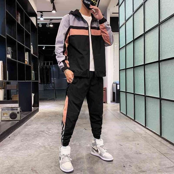 men's tracksuits patchwork sets casual sportswear suit spring autumn hip hop streetwear zipper jacket+pants drop ks7j, Gray
men's tracksuits patchwork sets casual sportswear suit spring autumn hip hop streetwear zipper jacket+pants drop ks7j, Gray