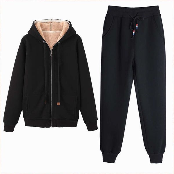 women's tracksuits thickened cashmere sports suit 2-piece autumn winter leisure cotton clothes, sweater coat and flannel pants zmk4, Gray
women's tracksuits thickened cashmere sports suit 2-piece autumn winter leisure cotton clothes, sweater coat and flannel pants zmk4, Gray