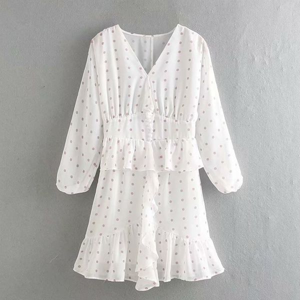 sweet chic dot printed ruffles dress women fashion v neck dresses cute girls long sleeve mini dresses 210520, Black;gray
sweet chic dot printed ruffles dress women fashion v neck dresses cute girls long sleeve mini dresses 210520, Black;gray