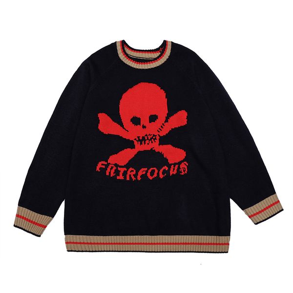 men's polos high street skull print color combine casual autumn sweaters men and women crew neck retro mesh oversized sweater ua19, White;black
men's polos high street skull print color combine casual autumn sweaters men and women crew neck retro mesh oversized sweater ua19, White;black