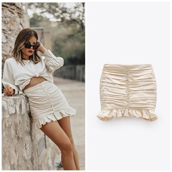women diamond jewelry ruffles skirts fashion ladies pleated back zipper above knee skirt female vintage style 210521, Black
women diamond jewelry ruffles skirts fashion ladies pleated back zipper above knee skirt female vintage style 210521, Black
