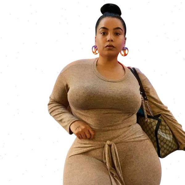 pluz size solid color womens tracksuits 2 piece outfits set long sleeve crew neck bow belts tracksuit sportswear oversize, Gray
pluz size solid color womens tracksuits 2 piece outfits set long sleeve crew neck bow belts tracksuit sportswear oversize, Gray
